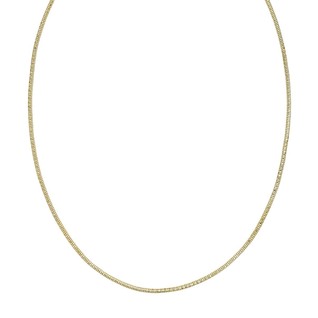 18 Inch Yellow Gold-Plated Sterling Silver Sparkle Snake Chain Necklace with a 1.9 Millimeter Width and a Lobster Clasp