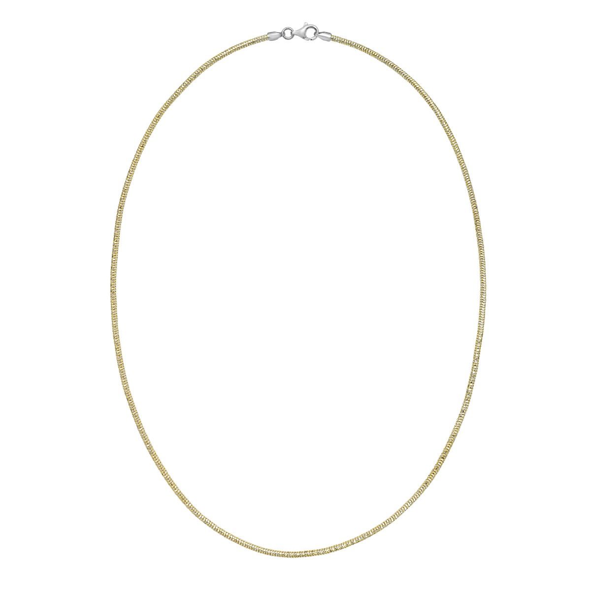 18 Inch Yellow Gold-Plated Sterling Silver Sparkle Snake Chain Necklace with a 1.9 Millimeter Width and a Lobster Clasp