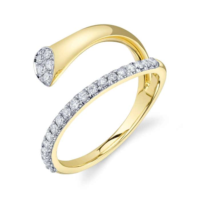 .29 TOTAL CARAT WEIGHT DIAMOND WRAP RING 14K YELLOW GOLD