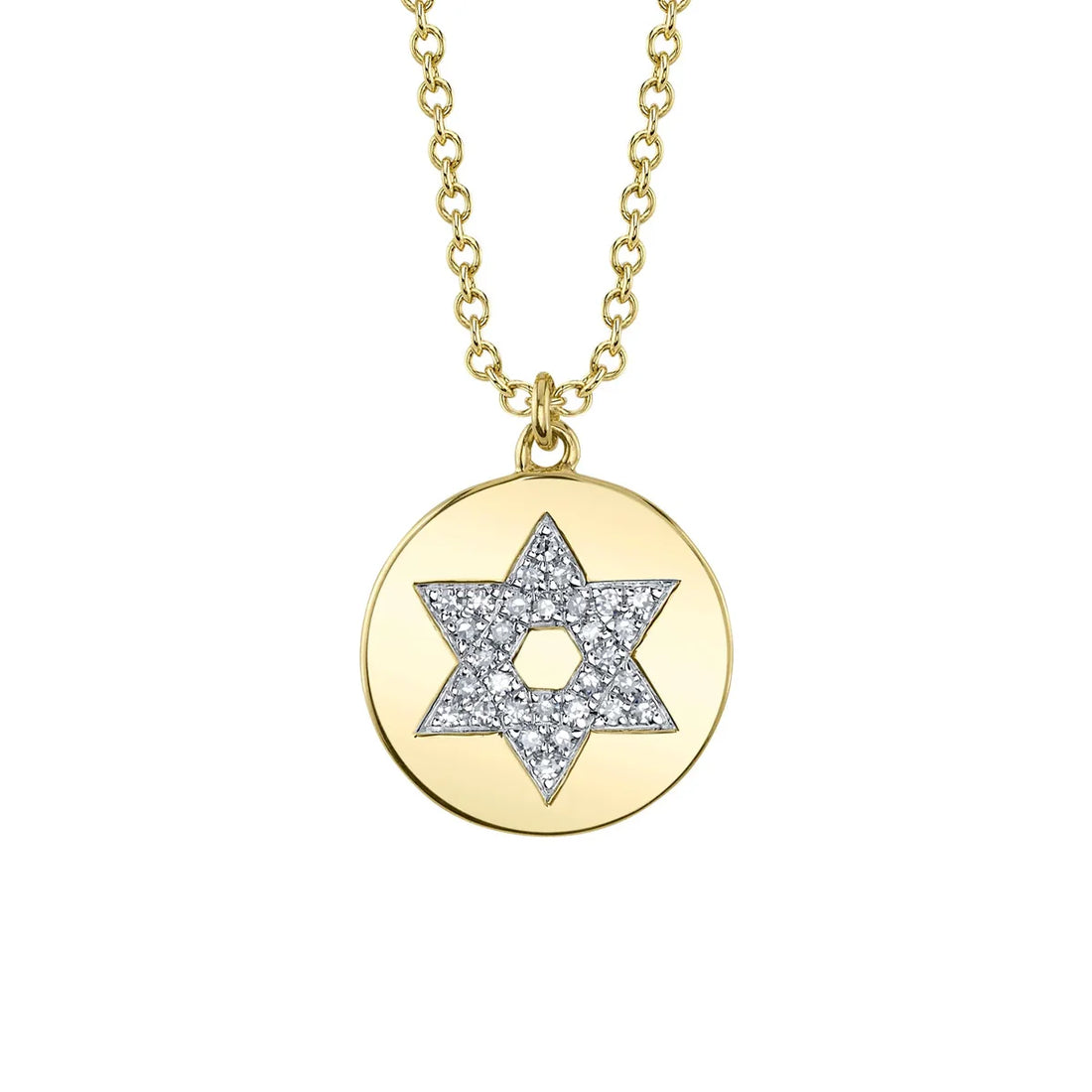 DIAMOND STAR OF DAVID NECKLACE IN 14K YELLOW GOLD