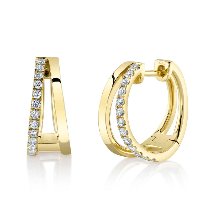 0.28 TOTAL CARAT WEIGHT DIAMOND HOOP EARRING IN 14K YELLOW GOLD