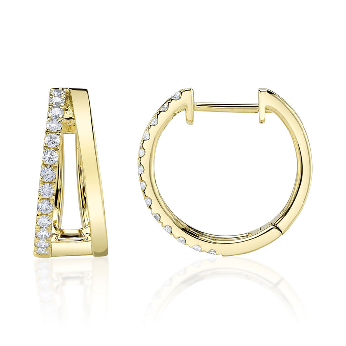 0.28 TOTAL CARAT WEIGHT DIAMOND HOOP EARRING IN 14K YELLOW GOLD
