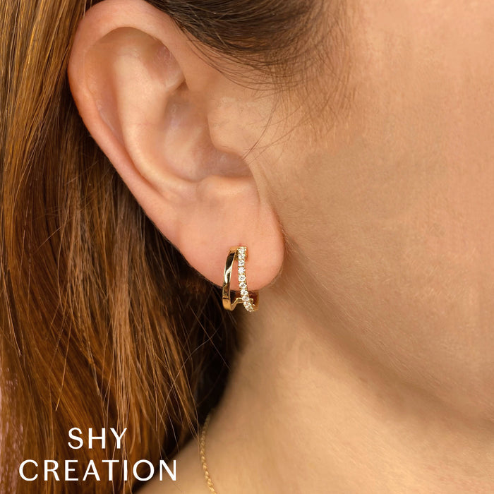 0.28 TOTAL CARAT WEIGHT DIAMOND HOOP EARRING IN 14K YELLOW GOLD