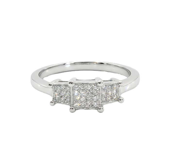 Diamond Bar Ring | 14K White Gold | 0.10 ctw Diamond Fashion Ring - Brownee Jewelers