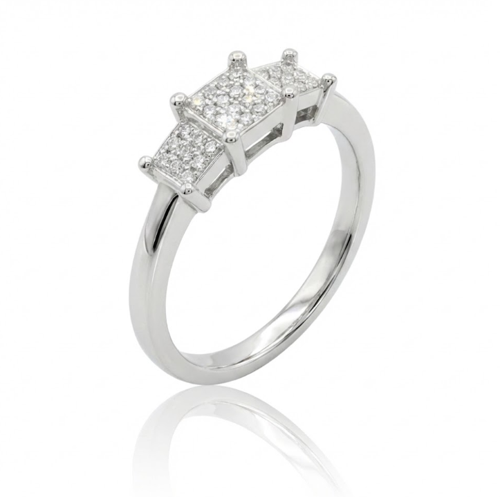 Diamond Bar Ring | 14K White Gold | 0.10 ctw Diamond Fashion Ring - Brownee Jewelers