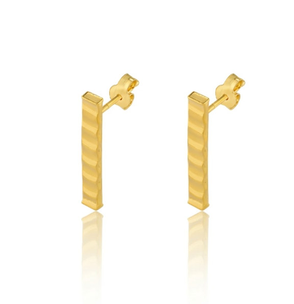 Rectangle Tube Stud Earrings | 14K Yellow Gold | Stud - Brownee Jewelers