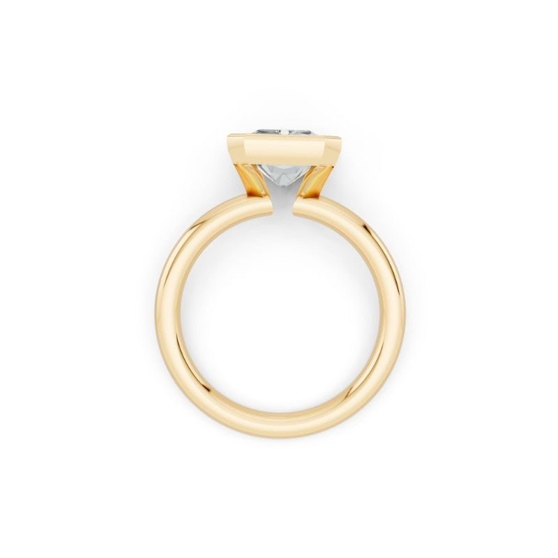 Radiant-Cut Lab-Grown Diamond Half Bezel Ring