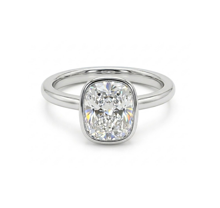 2.00 ct Cushion-Cut Lab-Grown Diamond Solitaire Ring