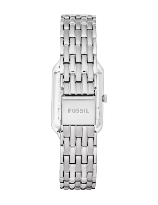 Raquel Three-Hand Date Watch | Fossil | Stainless Steel | Rectangular Silver Dial | Date Display - Brownee Jewelers