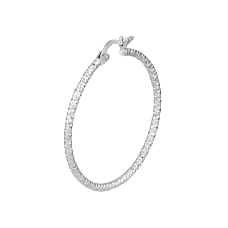 2Millimeter by 30Millimeter DIAMOND-CUT HOOP EARRINGS IN STERLING SILVER