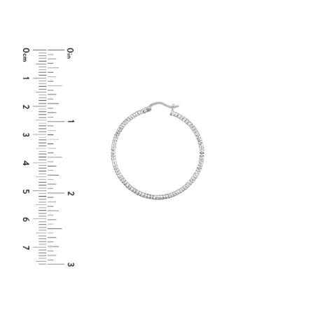 2Millimeter by 30Millimeter DIAMOND-CUT HOOP EARRINGS IN STERLING SILVER