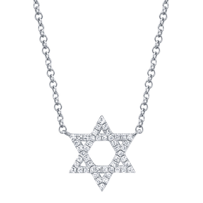 SHY CREATION KATE | 0.11CT DIAMOND STAR OF DAVID NECKLACE | 14K WHITE GOLD | SC55005241 - Brownee Jewelers