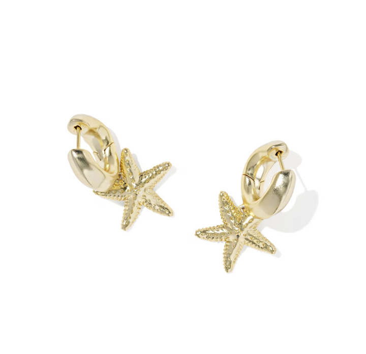 Parker Starfish Gold Huggie Earrings Dangle Charm Earrings