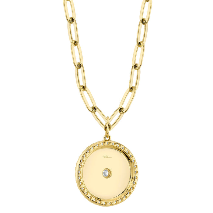 0.43CT DIAMOND BEZEL STAR PAPER CLIP LINK NECKLACE IN 14K YELLOW GOLD