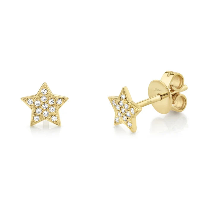 0.07 TOTAL CARAT WEIGHT DIAMOND STAR STUD EARRING IN 14K YELLOW GOLD