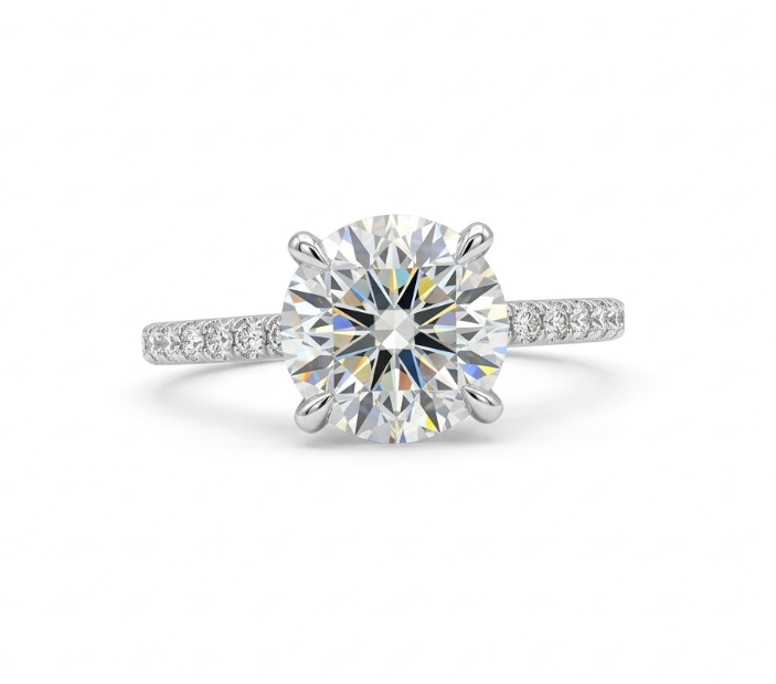 Round Lab-Grown Diamond Solitaire Ring | 14K White Gold | Diamond | Solitaire | Engagement Ring - Brownee Jewelers