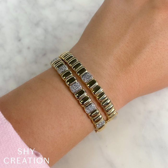 0.79 TOTAL CARAT WEIGHT DIAMOND BANGLE IN 14K YELLOW GOLD