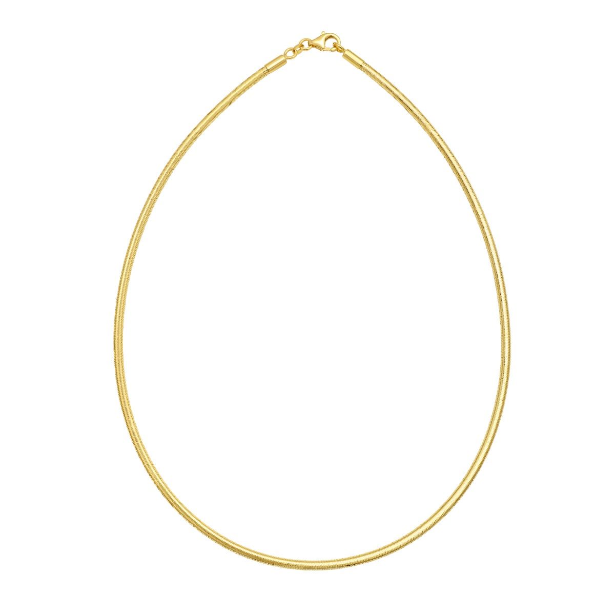 17 Inch 14K Yellow Gold Diamond-Cut Stretchable Mesh Necklace
