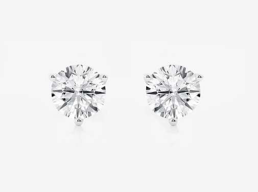 14K White Gold 1.00ctw Lab-Grown Diamond 3-Prong Martini Stud Earrings, A classic essential with exceptional sparkle. ER2100W440 - Brownee Jewelers