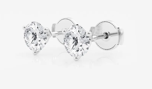 14K White Gold 1.00ctw Lab-Grown Diamond 3-Prong Martini Stud Earrings, A classic essential with exceptional sparkle. ER2100W440 - Brownee Jewelers