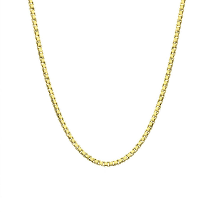 1.4MM Box Chain Necklace | Sterling Silver & 18K Gold-Plated | 18 Inch | SSG-28-030-18 - Brownee Jewelers