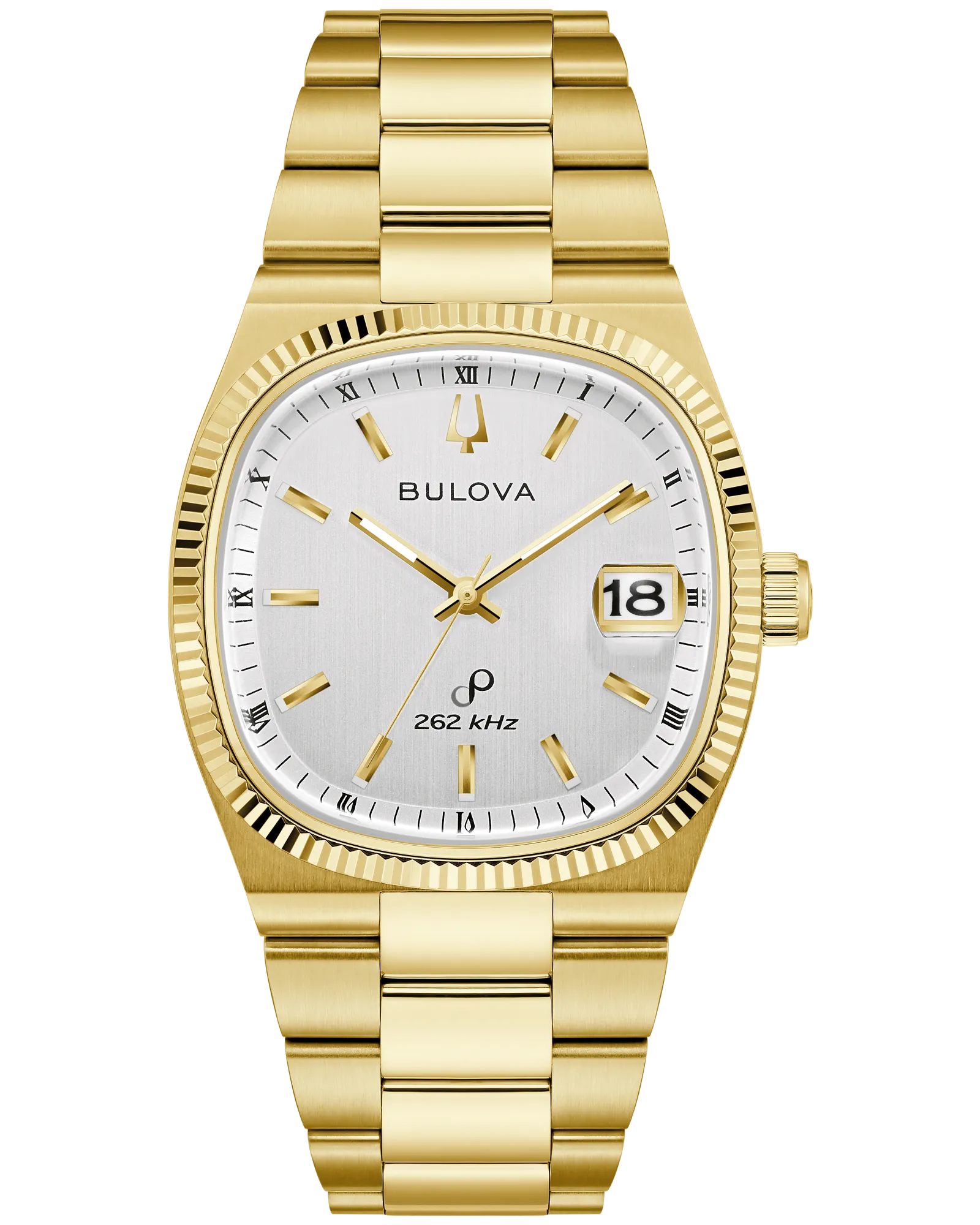 Bulova Super Seville Gold-Tone Stainless Steel HPQ Precisionist Watch with Silver Dial