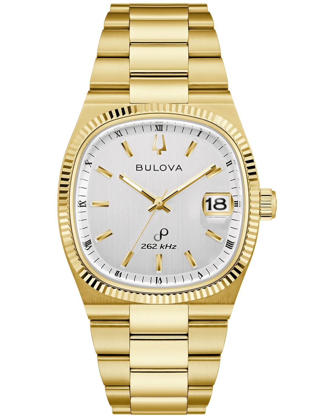Bulova Super Seville Gold-Tone Stainless Steel HPQ Precisionist Watch with Silver Dial
