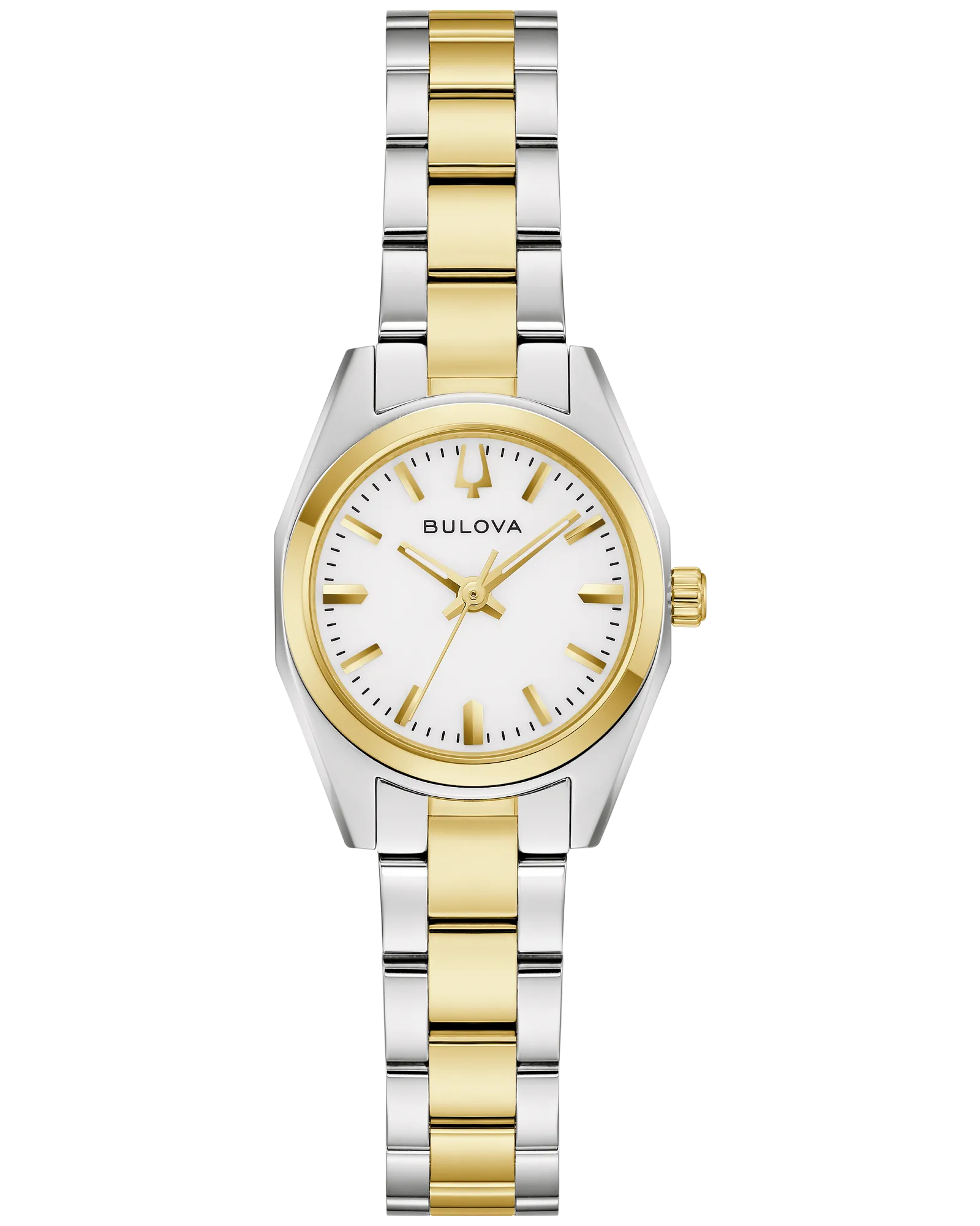 Women's Two-Tone Stainless Steel Watch with a Silver Dial and Gold-Tone Accents