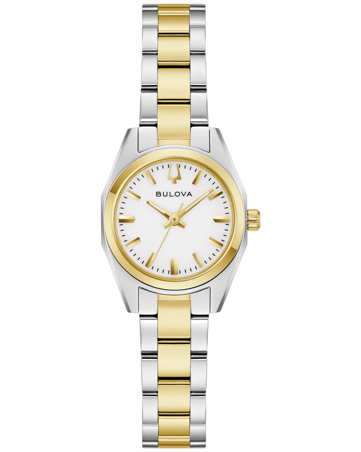 Bulova Surveyor | Women's Two-Tone Stainless Steel Watch | Silver Dial | Sapphire Crystal | Gold-Tone Accents | 98L331 - Brownee Jewelers