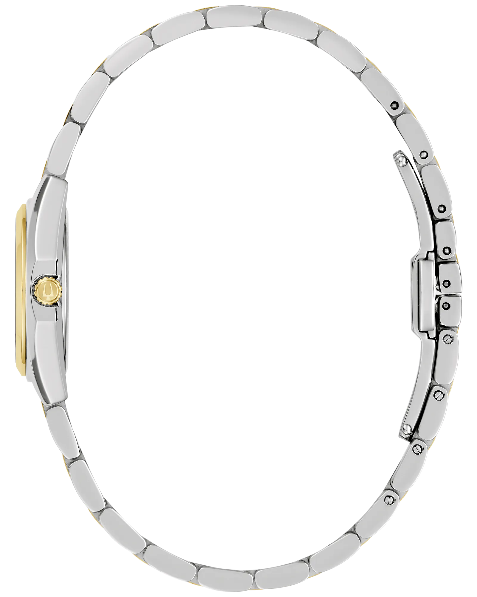 Women's Two-Tone Stainless Steel Watch with a Silver Dial and Gold-Tone Accents
