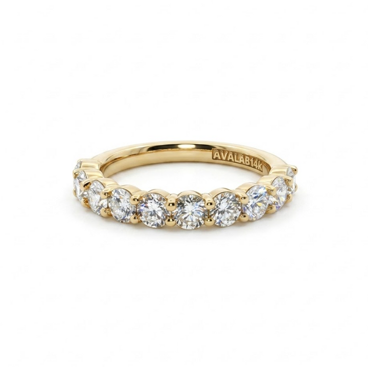 Round Lab-Grown Diamond Band | 14K Yellow Gold | 1.00 CTW | Classic Shared Prong Design - Brownee Jewelers