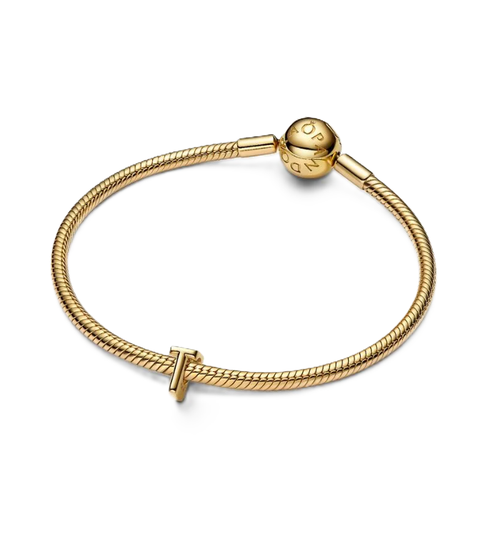 Pandora Letter "T" Charm in 14K Gold Plating