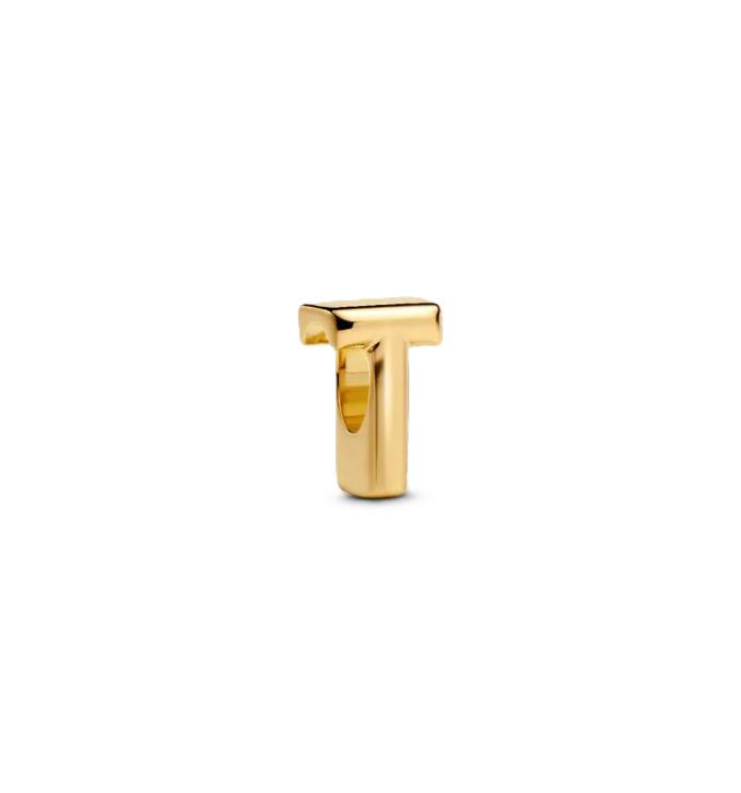Pandora Letter "T" Charm in 14K Gold Plating