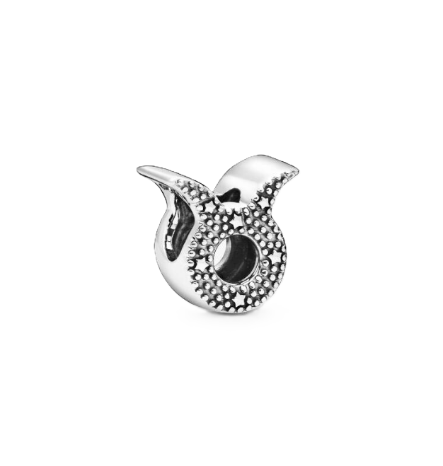 Pandora Taurus Zodiac Charm in Sterling Silver with Clear Cubic Zirconias