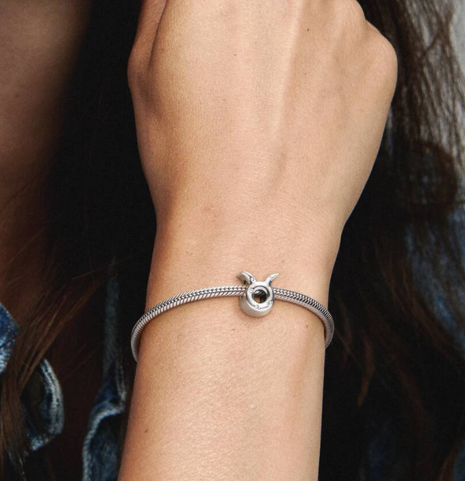 Pandora | Taurus Zodiac Charm | Sterling Silver | Clear Cubic Zirconia | 798418C01 - Brownee Jewelers