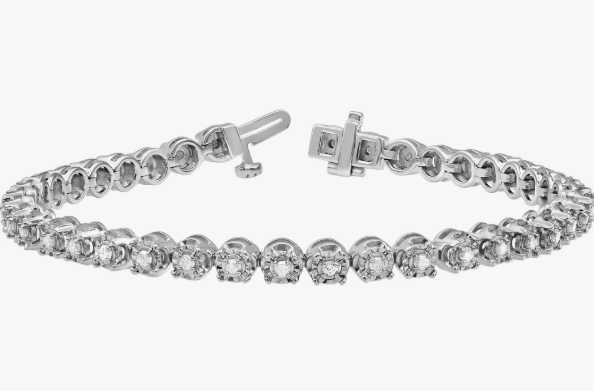Sterling Silver 1.00ct Diamond Tennis Bracelet