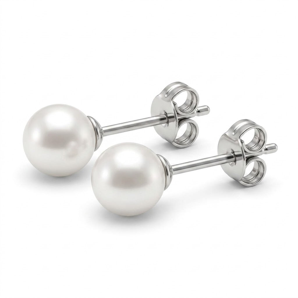 5mm Freshwater Cultured Pearl Sterling Silver Stud Earrings