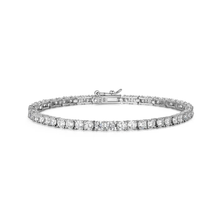 6.75 Inch Sterling Silver 3MM Round DiamondLite Cubic Zirconia Tennis Bracelet