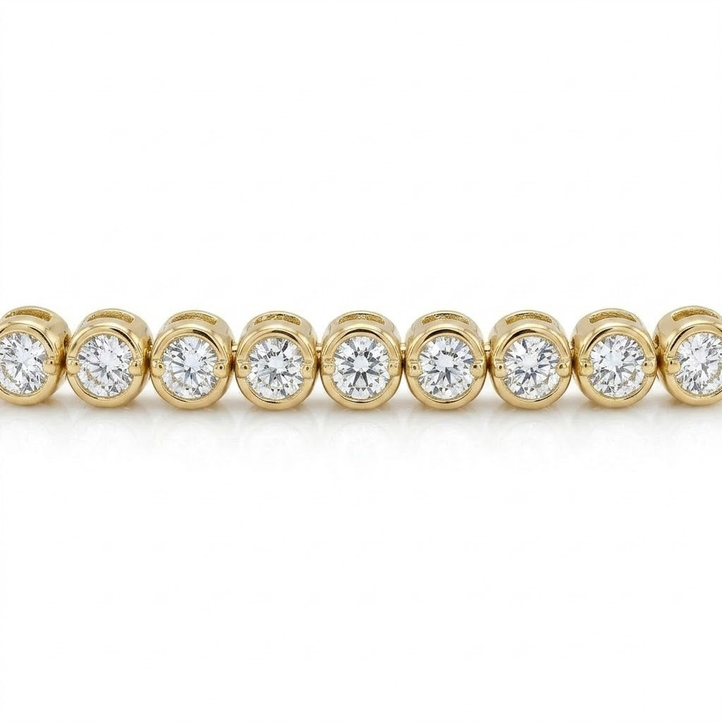 Bezel-Set Diamond Tennis Bracelet
