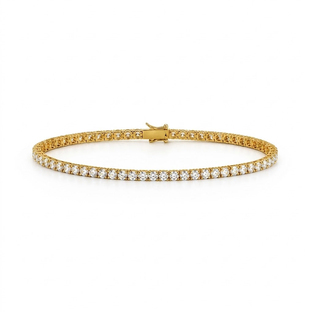7 INCH 3 TOTAL CARAT WEIGHT LAB DIAMOND TENNIS BRACELET IN 14K YELLOW GOLD