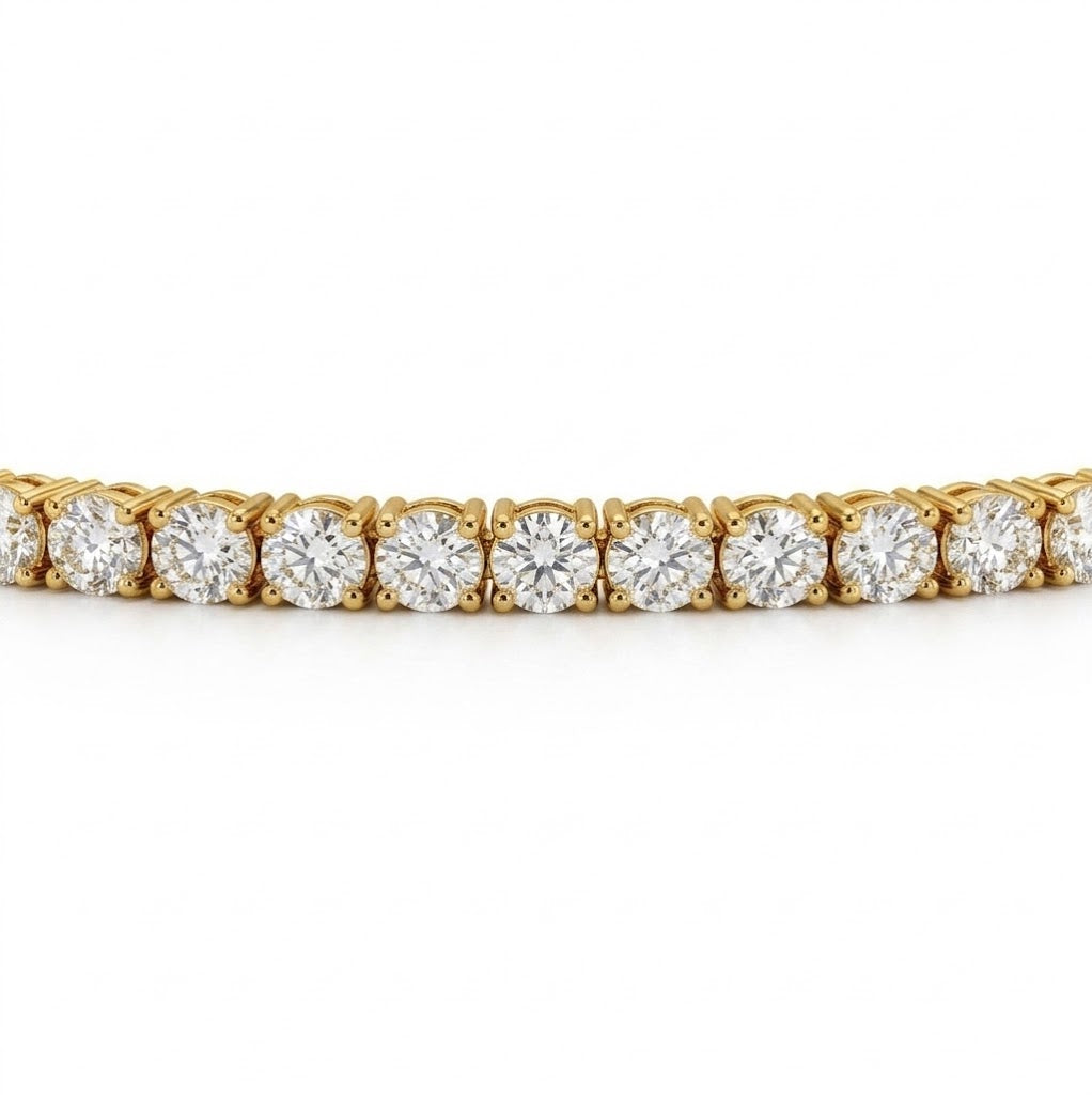 7 INCH 3 TOTAL CARAT WEIGHT LAB DIAMOND TENNIS BRACELET IN 14K YELLOW GOLD