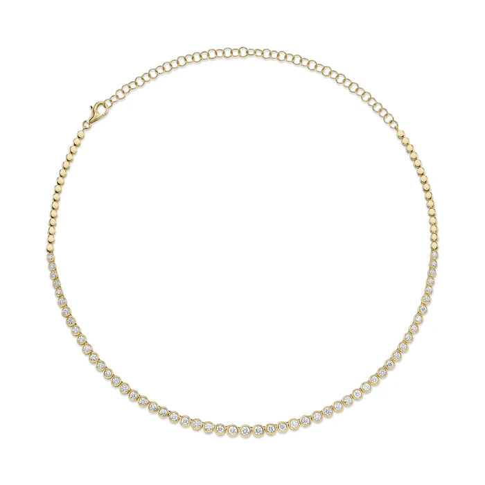 Diamond Bezel Tennis Necklace