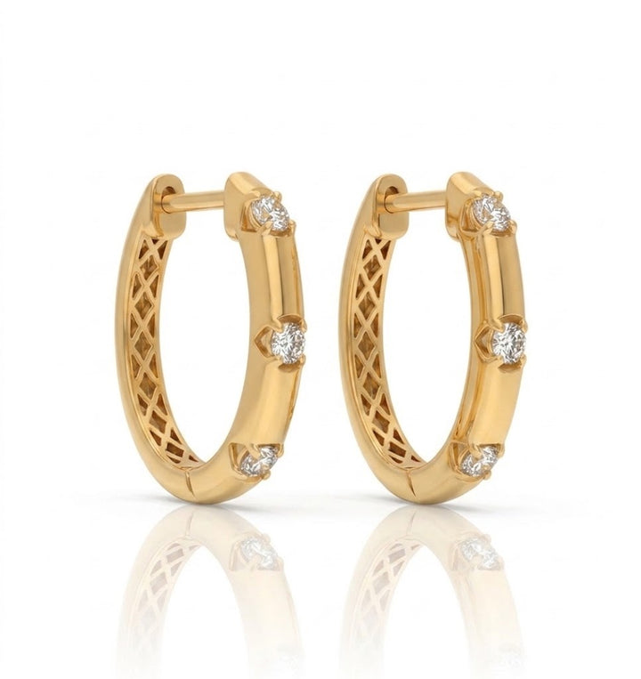 Le Vian® Nude Diamonds™ Huggie Earrings in 14K Honey Gold™ – 1/3ct Elevate your everyday look with these beautifully refined Le Vian® huggie earrings, featuring 1/3 cts. of sparkling Nude Diamonds™ set into warm, glowing 14K Honey Gold™