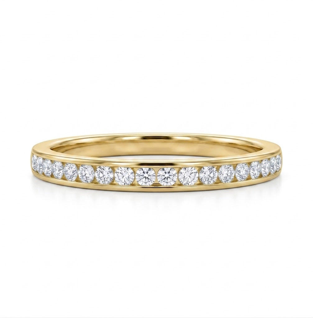 .2 Total Carat Weight Round Diamond Channel Set Wedding Band in 14K Yellow Gold