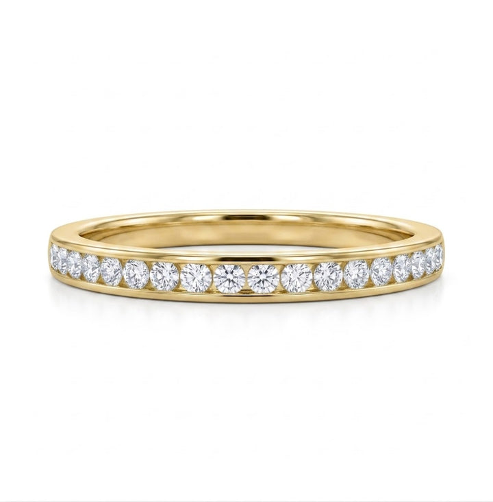 Round Diamond Channel Set Wedding Band | 14K Yellow Gold | .20 CTW Diamonds | R6221-020YD - Brownee Jewelers