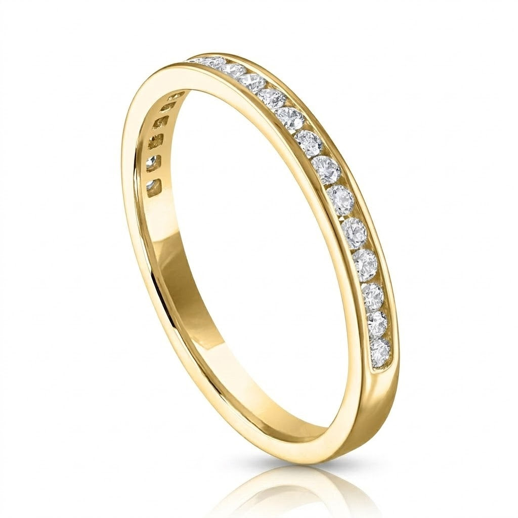 .2 Total Carat Weight Round Diamond Channel Set Wedding Band in 14K Yellow Gold