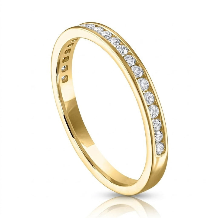Round Diamond Channel Set Wedding Band | 14K Yellow Gold | .20 CTW Diamonds | R6221-020YD - Brownee Jewelers