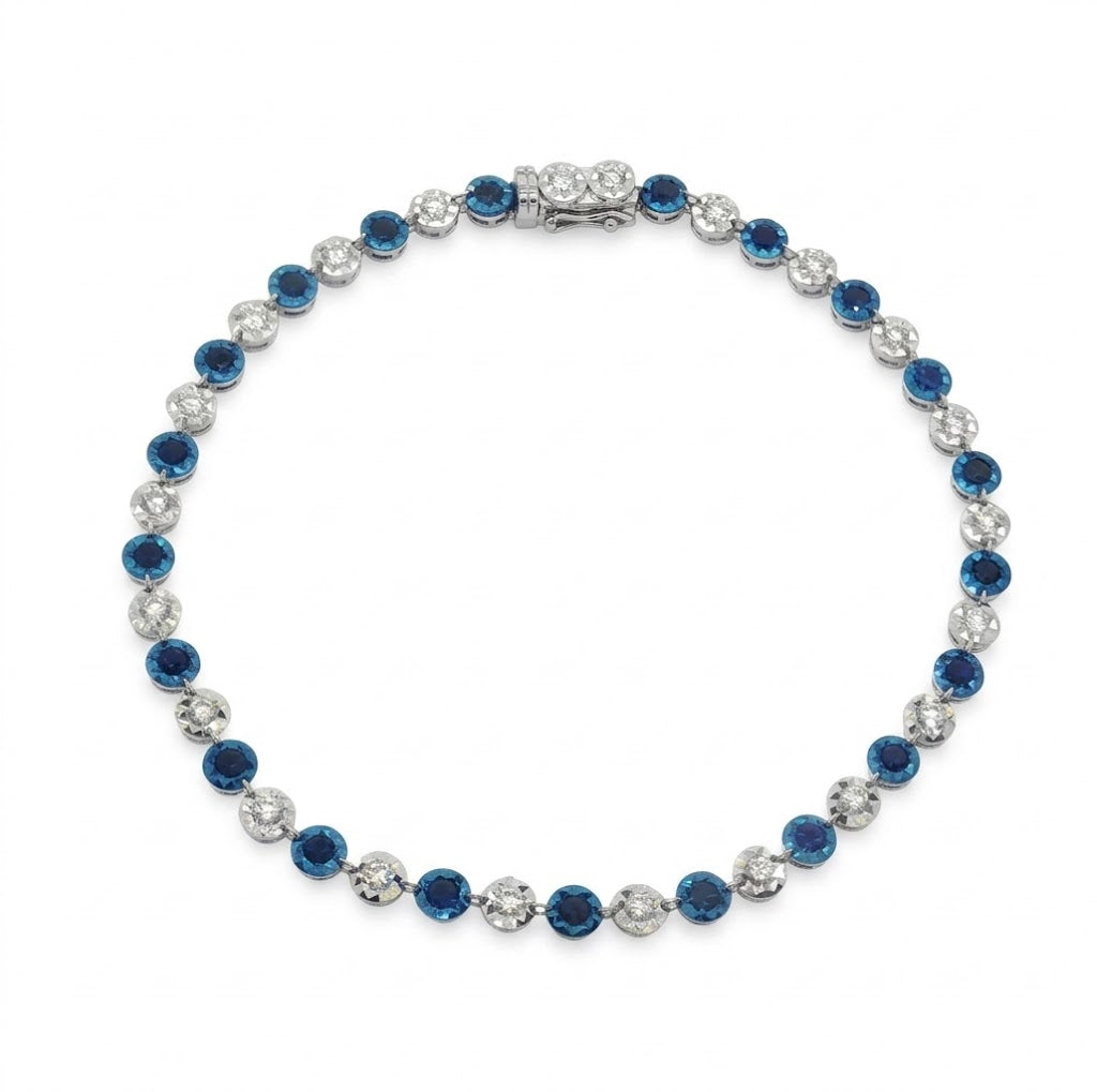 Diamond & Sapphire tennis bracelet 