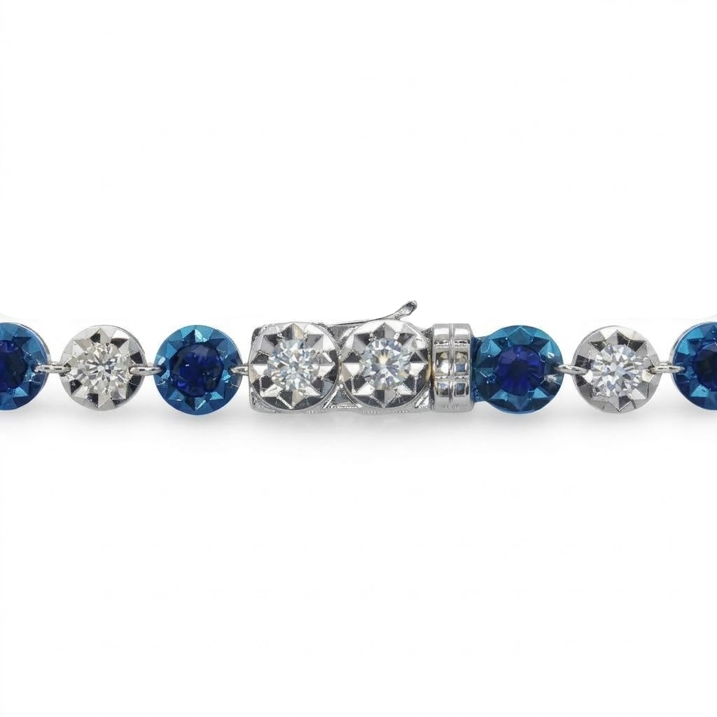 Diamond & Sapphire tennis bracelet 
