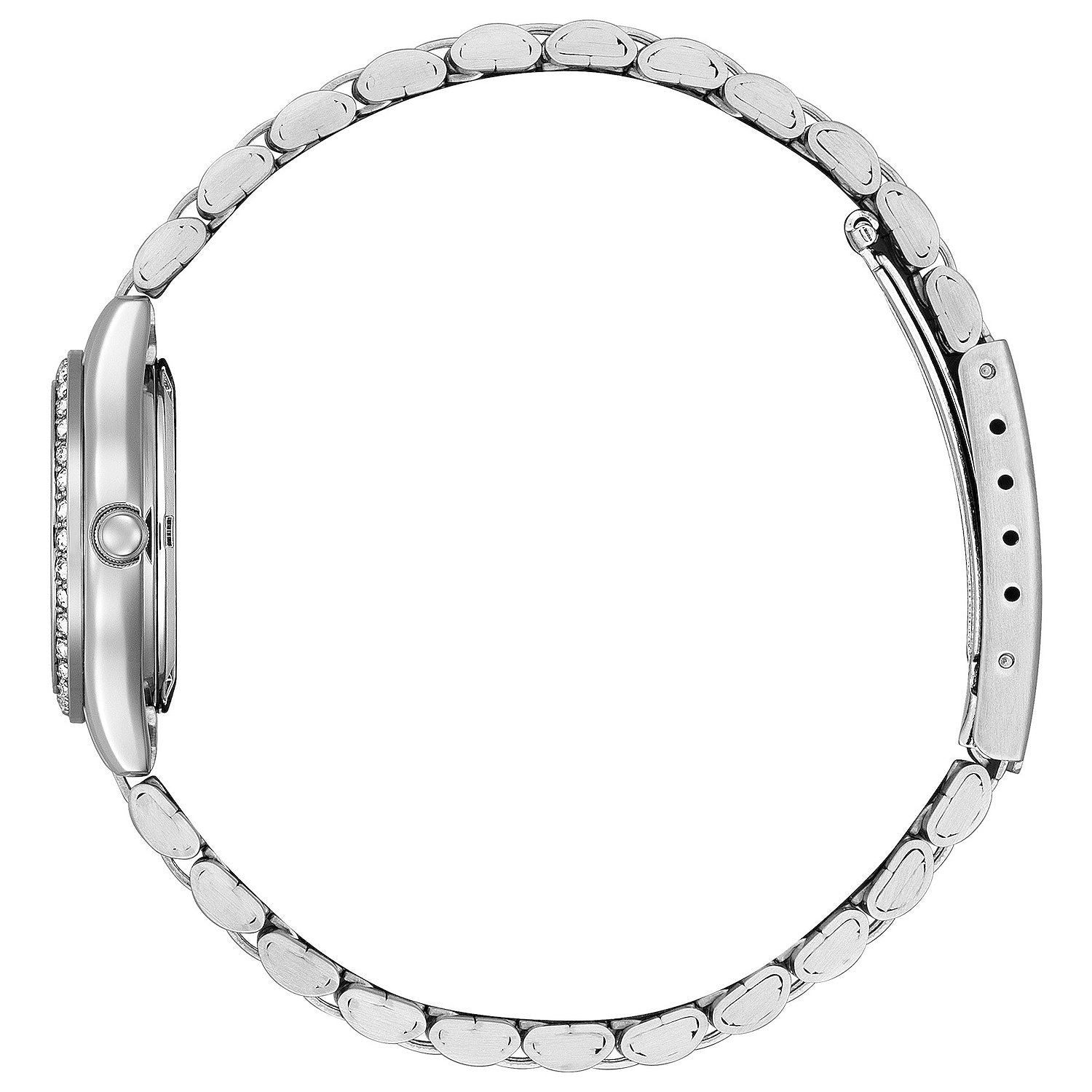 Citizen Ladies Stainless Steel Watch with a Blue Dial and Crystal Bezel